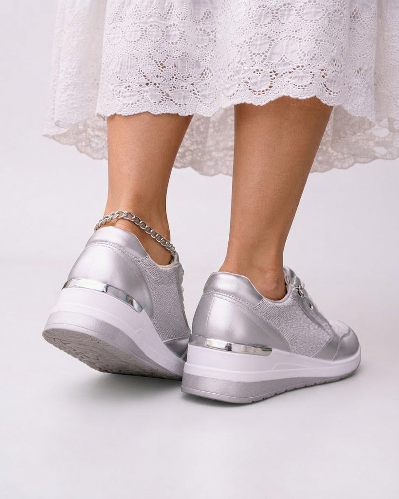 Kaia | Sneakers Donna Metallizzate con Lacci