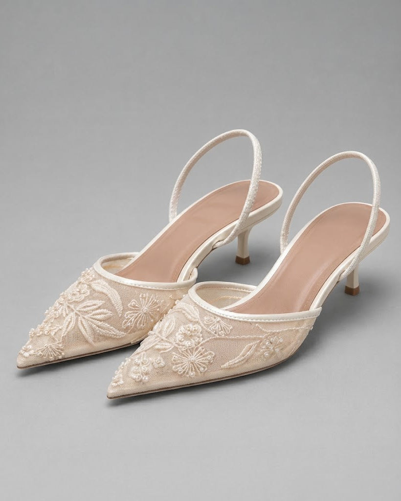 Leona | Décolleté Donna Slingback con Ricami
