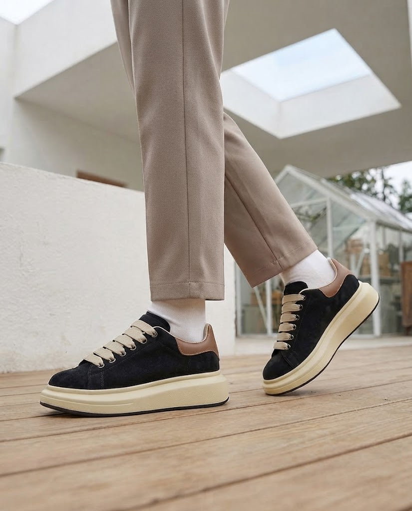 Verona | Sneakers Donna con Plateau Effetto Camoscio