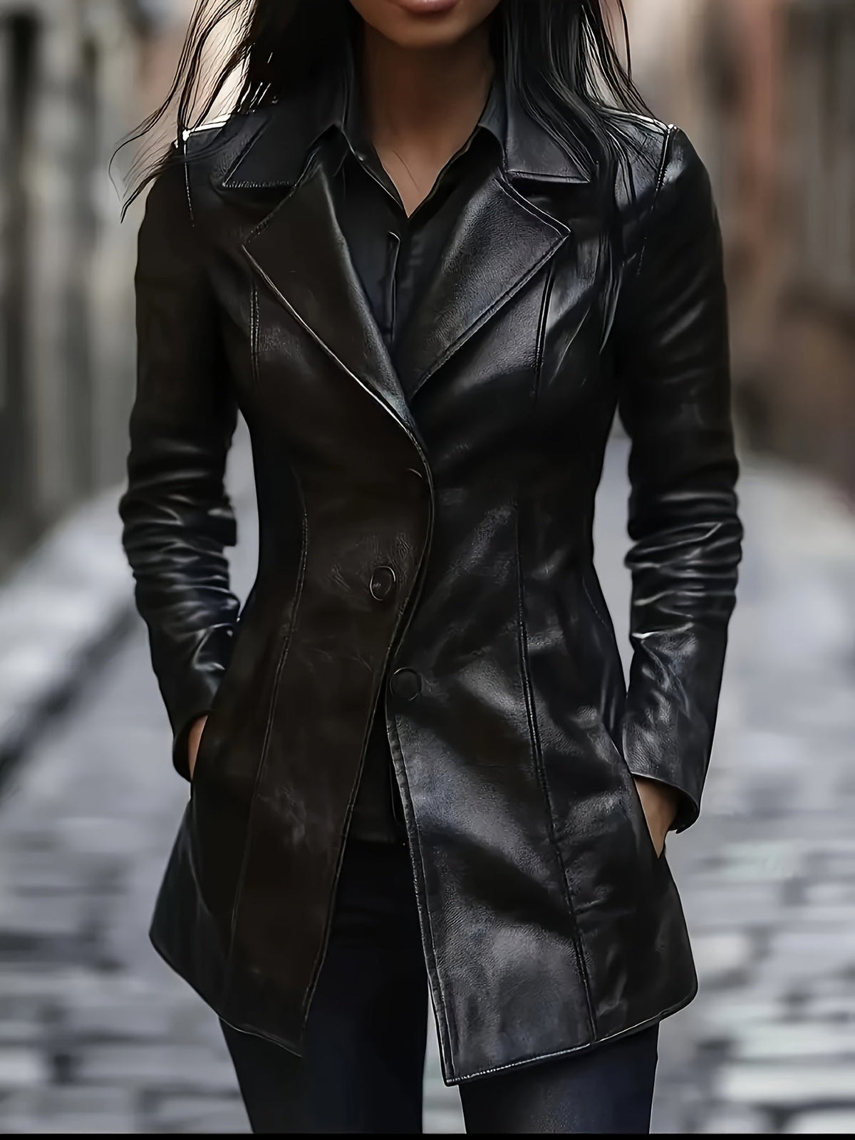 Women's faux leather trench coat - Lana Fiorelli