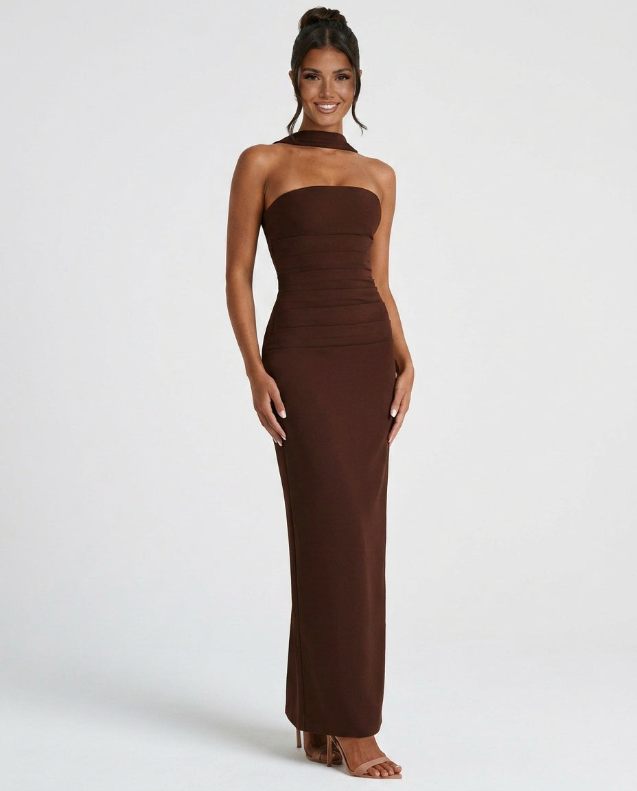 Brown Maxi Dress - Lana Fiorelli