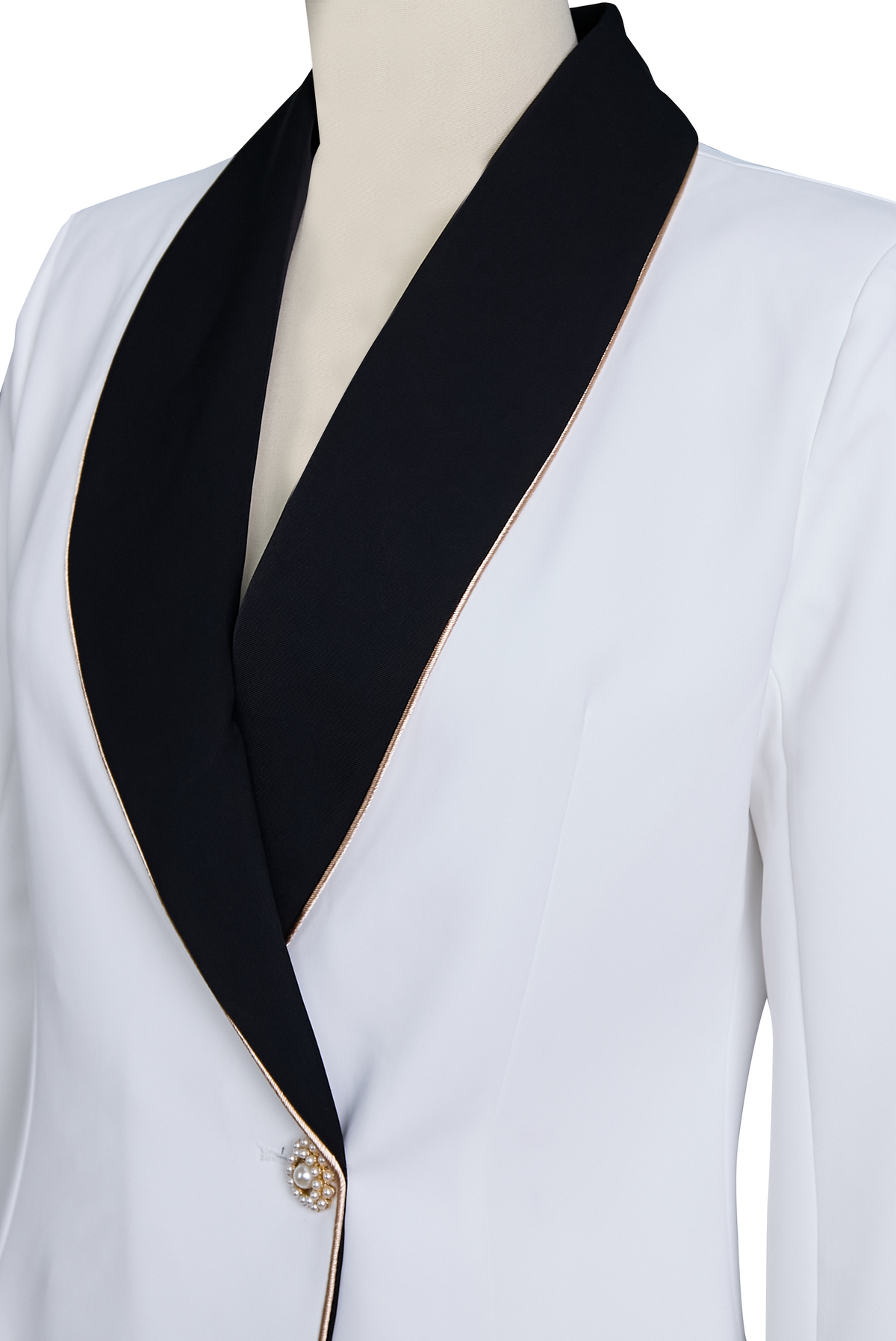 White contrast lapel blazer - Lana Fiorelli