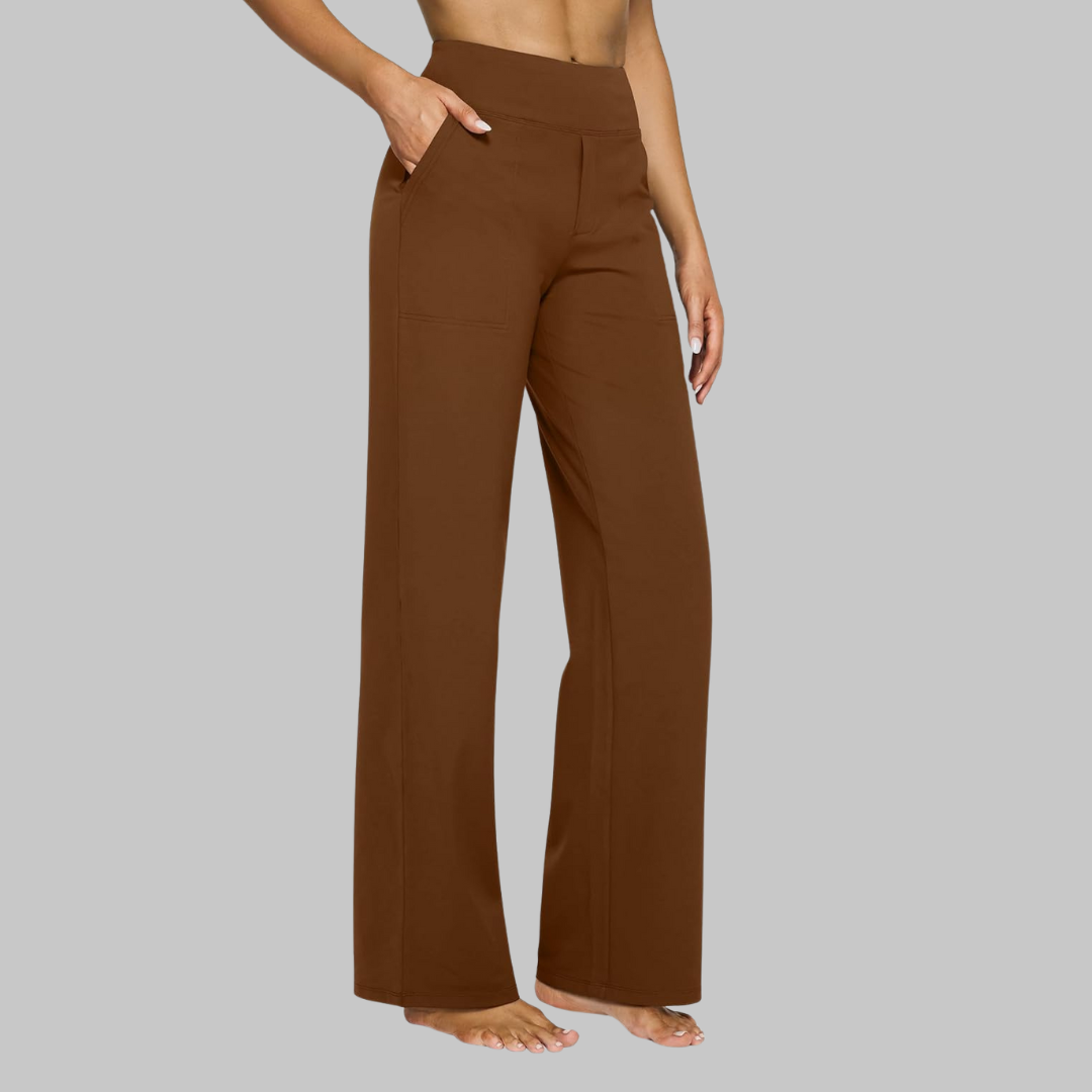 Dark Brown stretch trousers - Lana Fiorelli