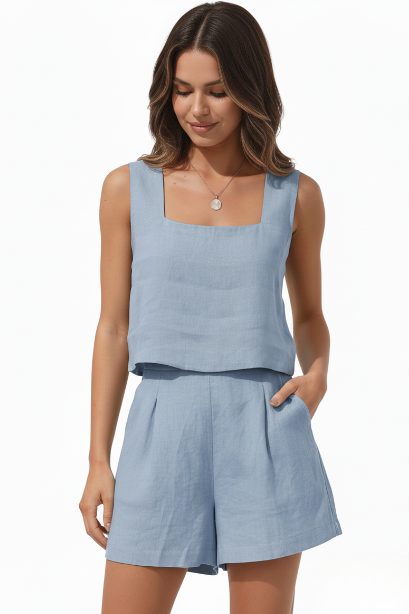 Light Blue Two-Piece Set - Lana Fiorelli