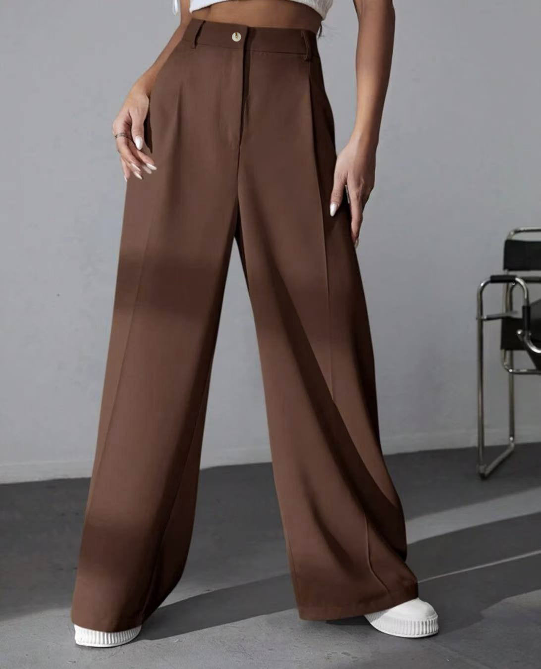 Brown pleated trousers - Lana Fiorelli