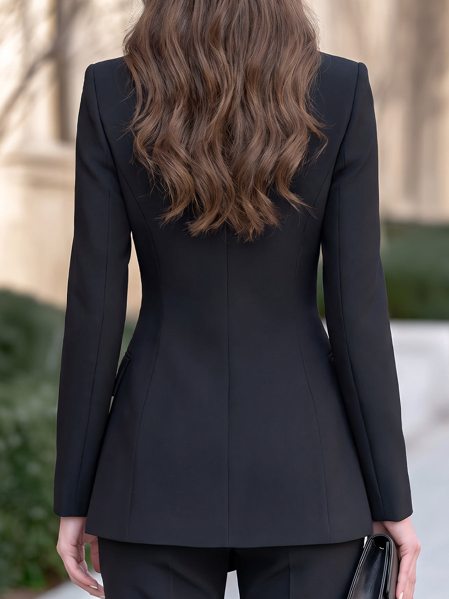 Black asymmetric lapel blazer - Lana Fiorelli
