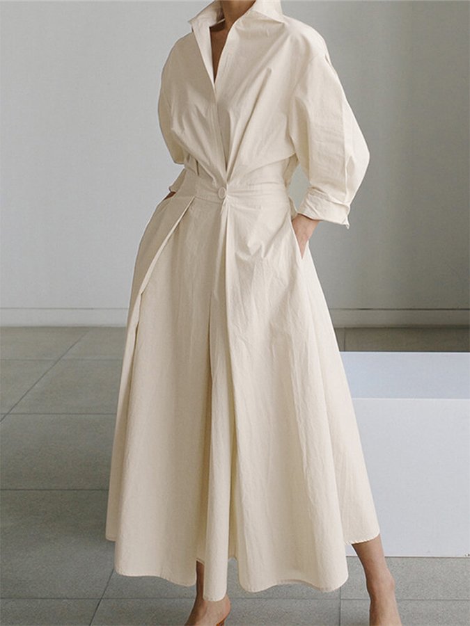 Beige long wedding guest dress - Lana Fiorelli