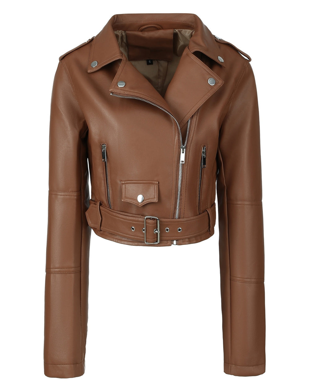 Livia | Giacca Donna Corta Skinny in Ecopelle con Zip e Revers