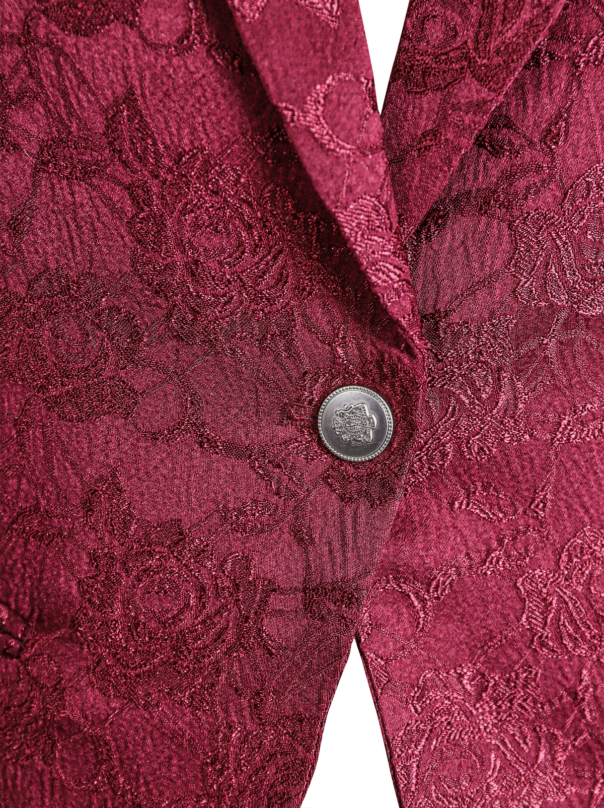 Burgundy floral jacquard blazer - Lana Fiorelli