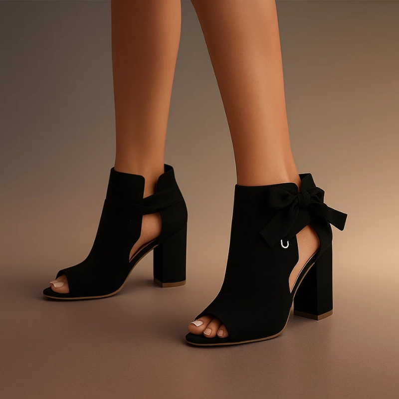 Black peep toe block heels - Lana Fiorelli