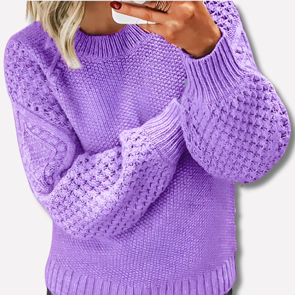 Purple cable knit jumper - Lana Fiorelli