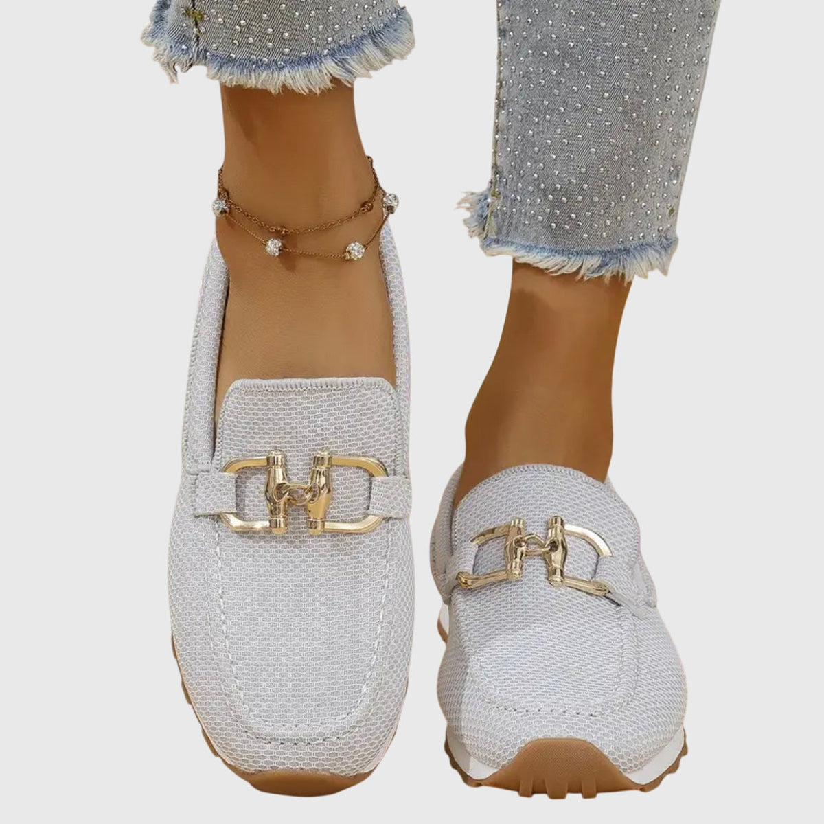 White knit slip on sneakers - Lana Fiorelli