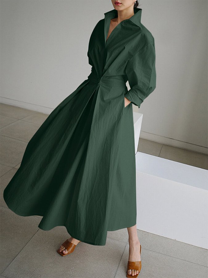 Khaki long wedding guest dress - Lana Fiorelli