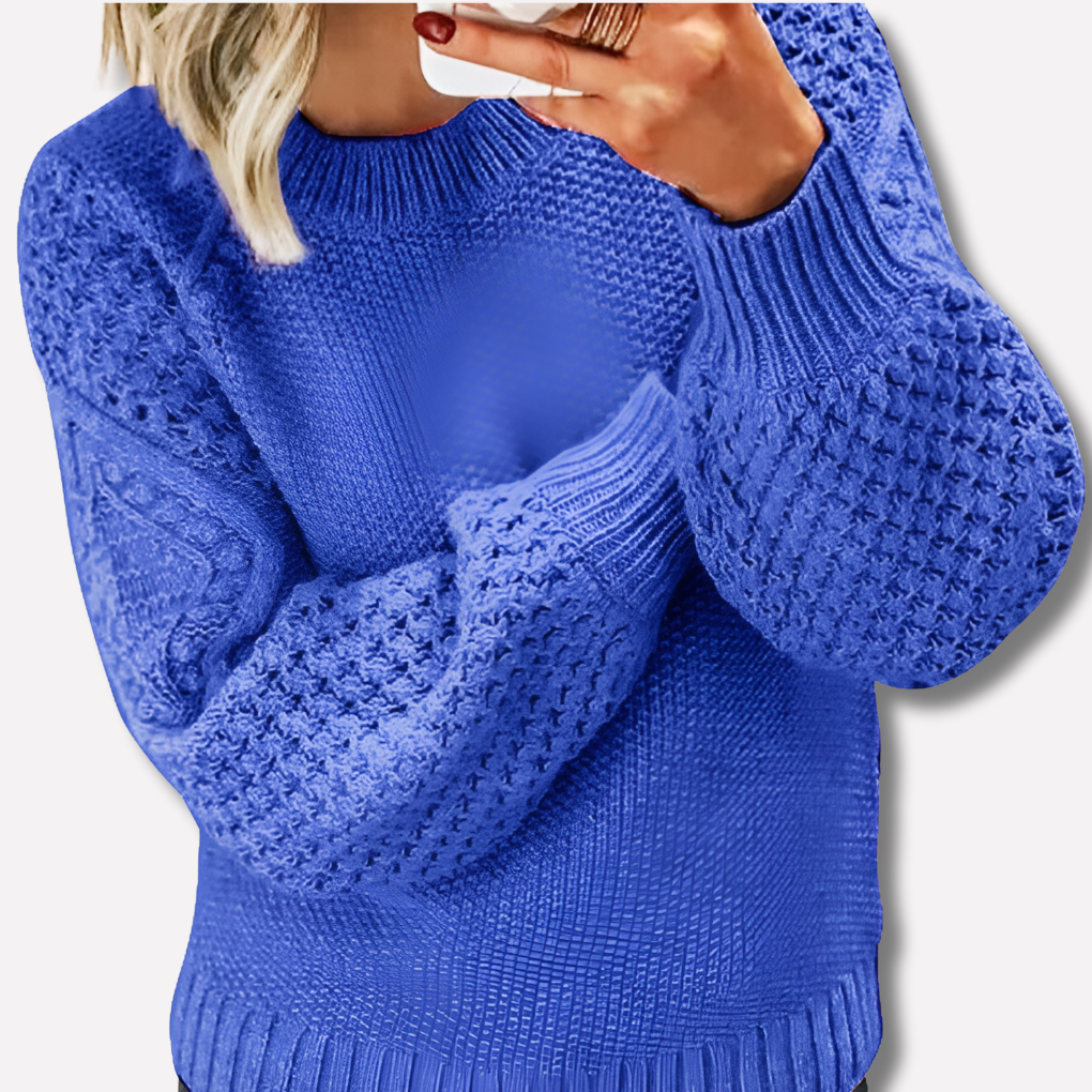 Blue cable knit jumper - Lana Fiorelli