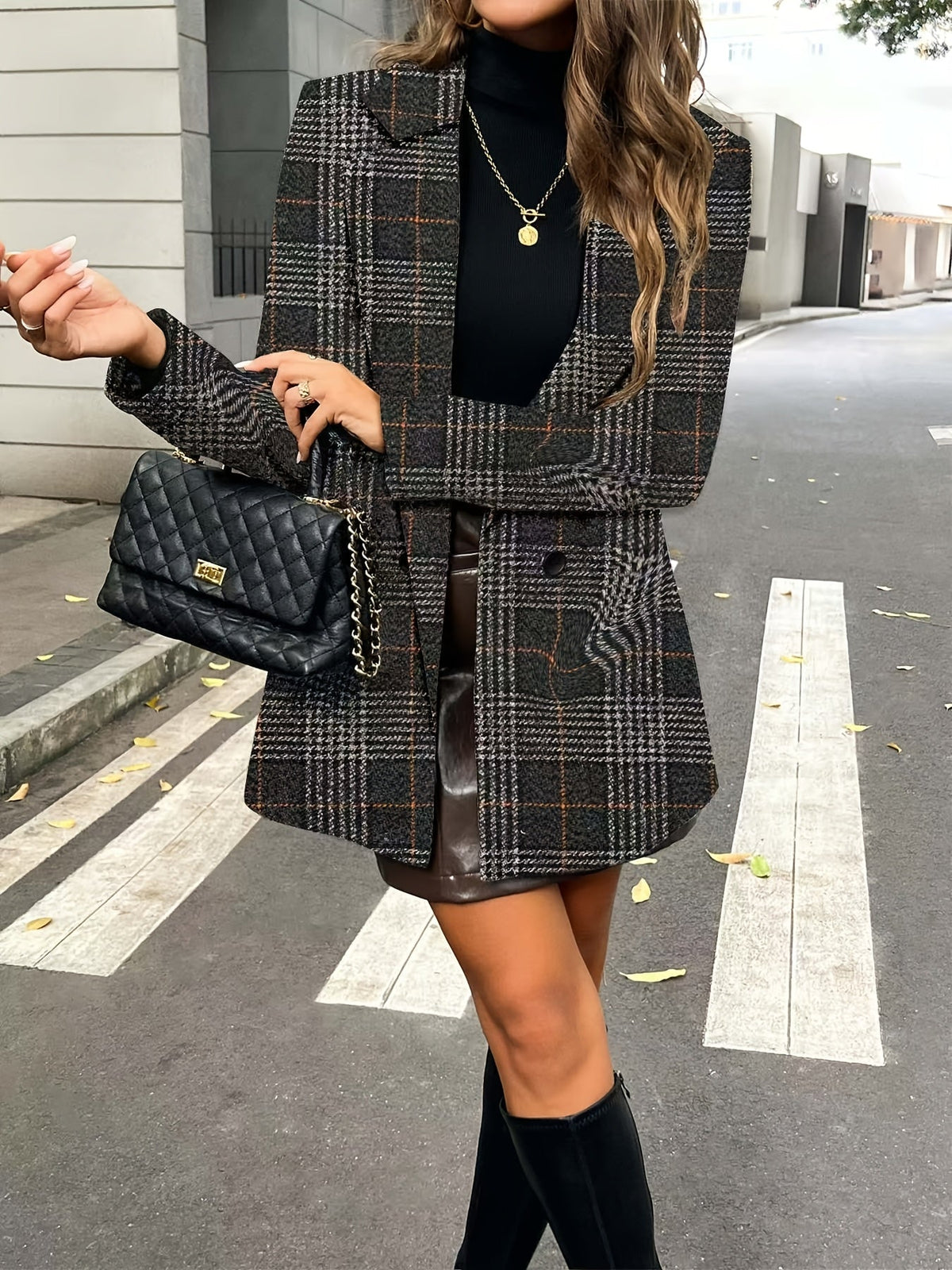 Women's houndstooth coat - Lana Fiorelli