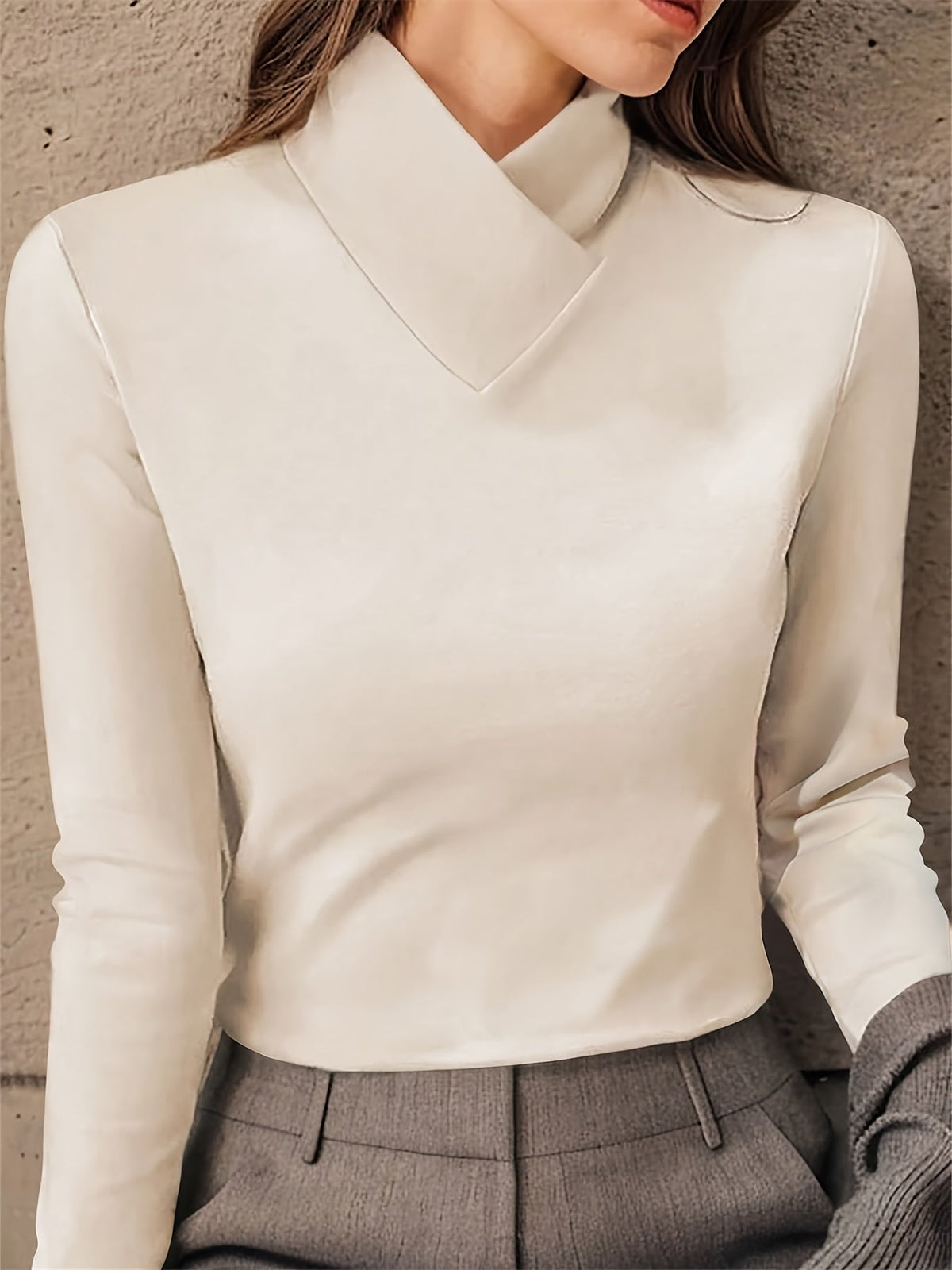 Dark Brown Long Sleeve Top - Lana Fiorelli