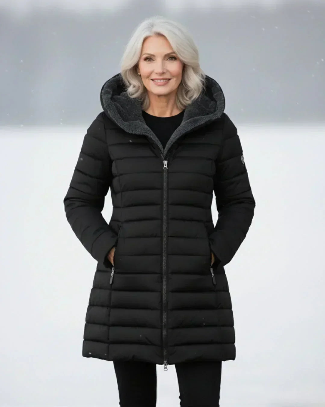 Black long padded jacket - Lana Fiorelli