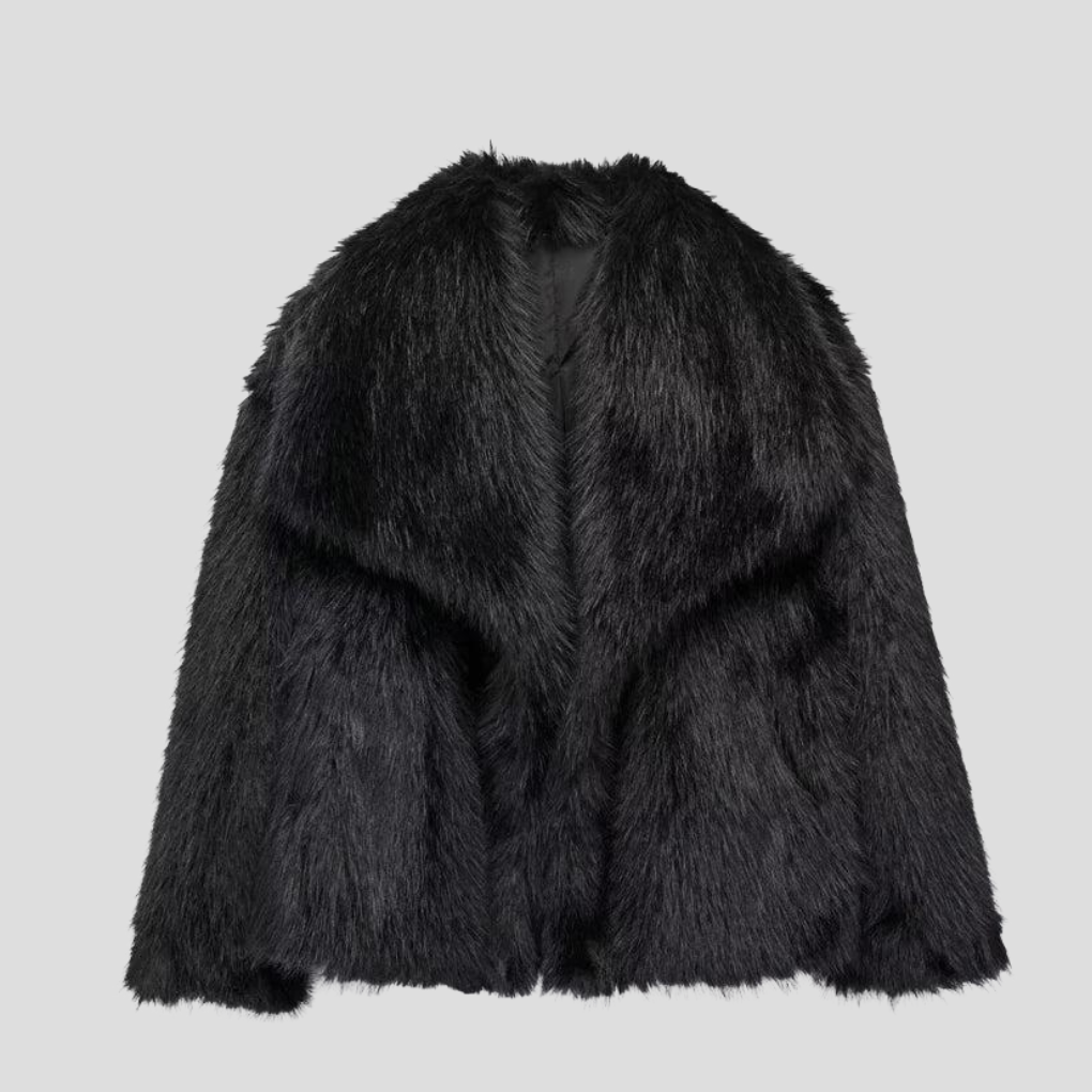 Black faux fur jacket - Lana Fiorelli