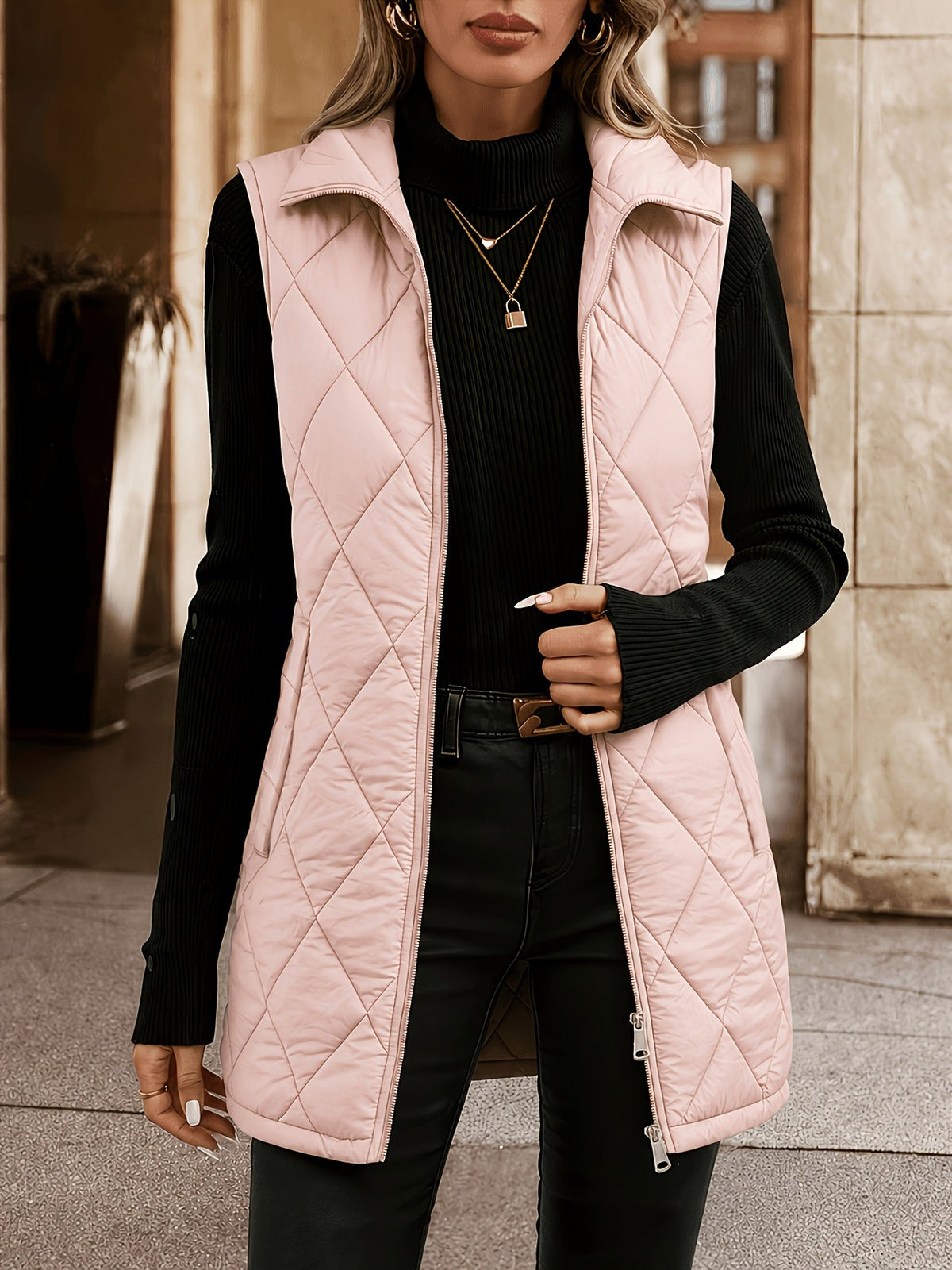 Women's rhombus quilted gilet - Lana Fiorelli