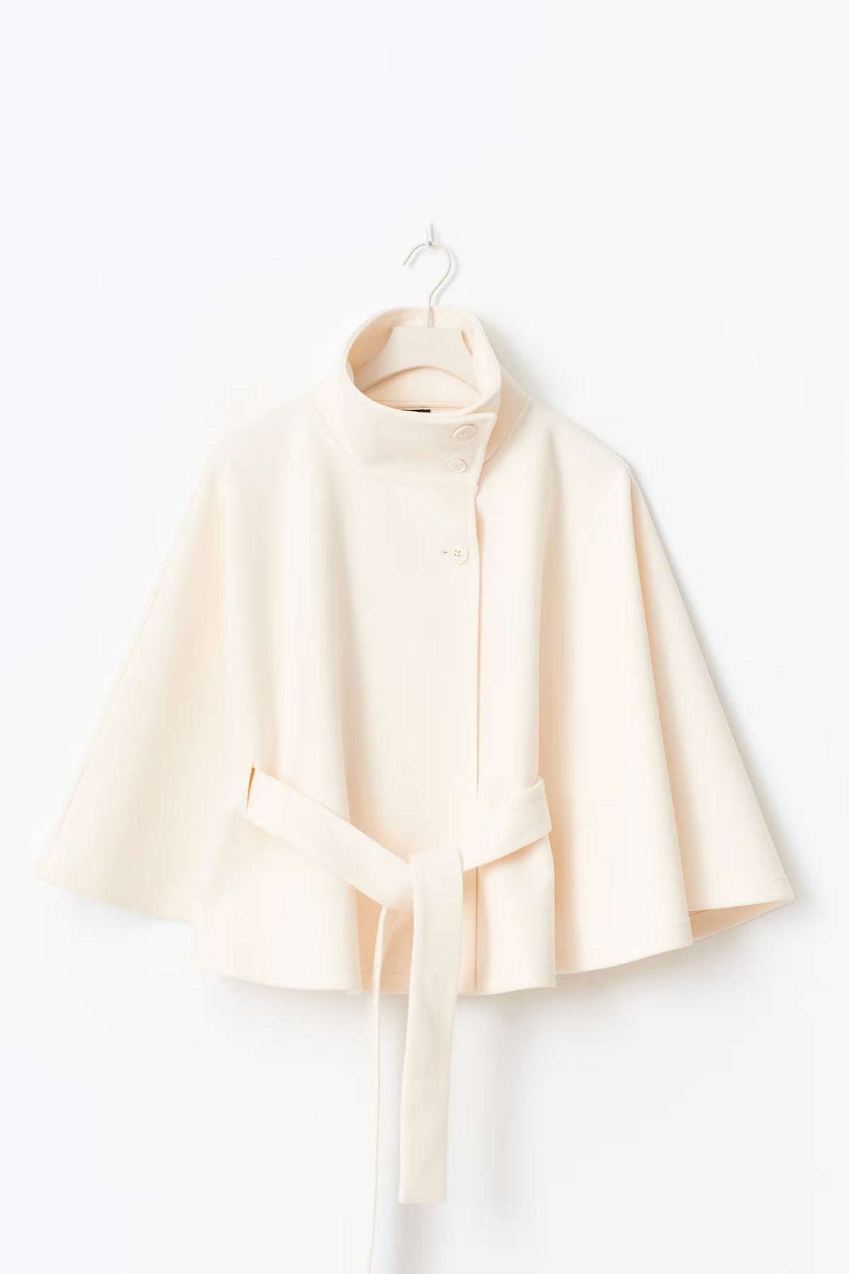 Coffee Brown belted cape coat - Lana Fiorelli