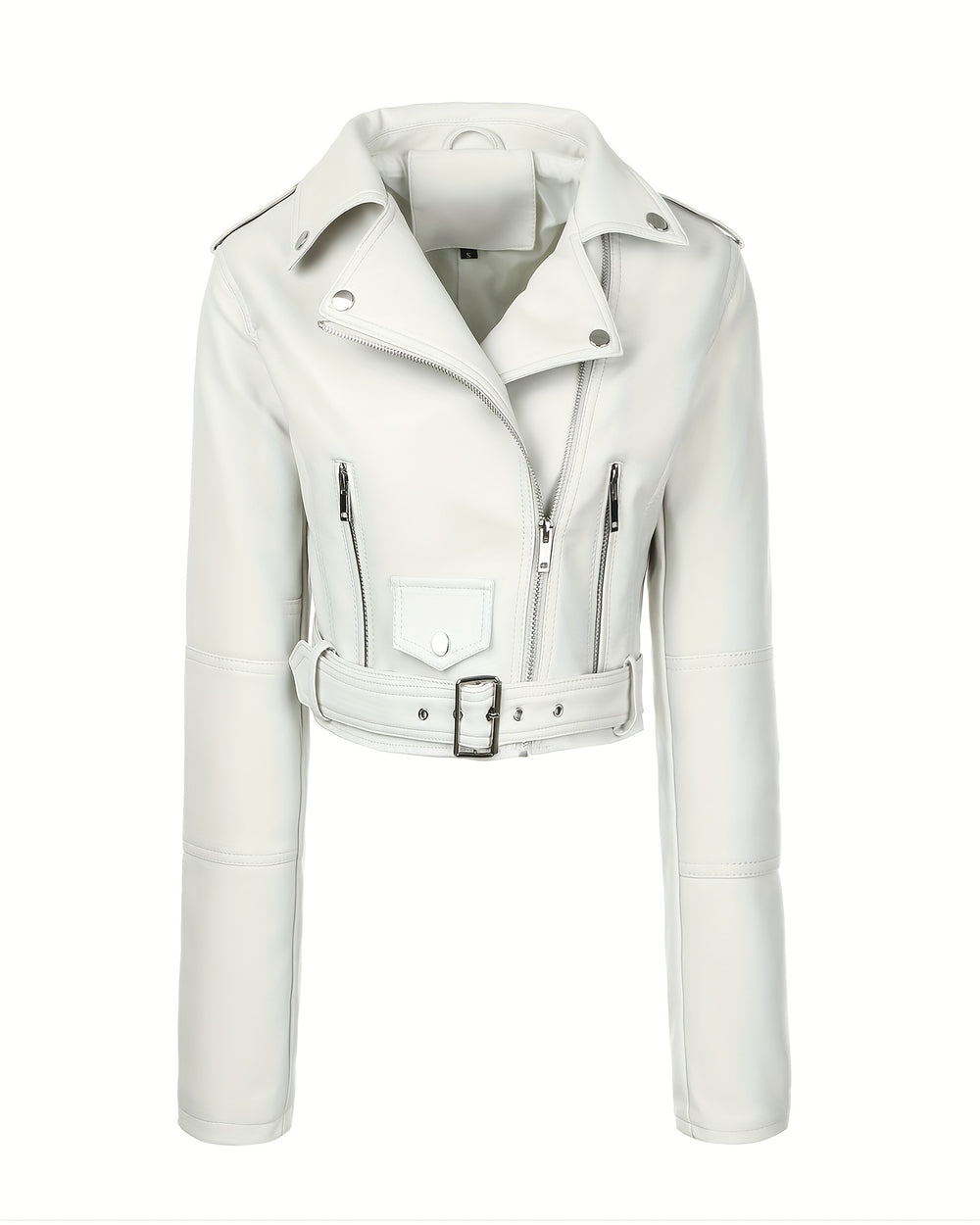 Livia | Giacca Donna Corta Skinny in Ecopelle con Zip e Revers