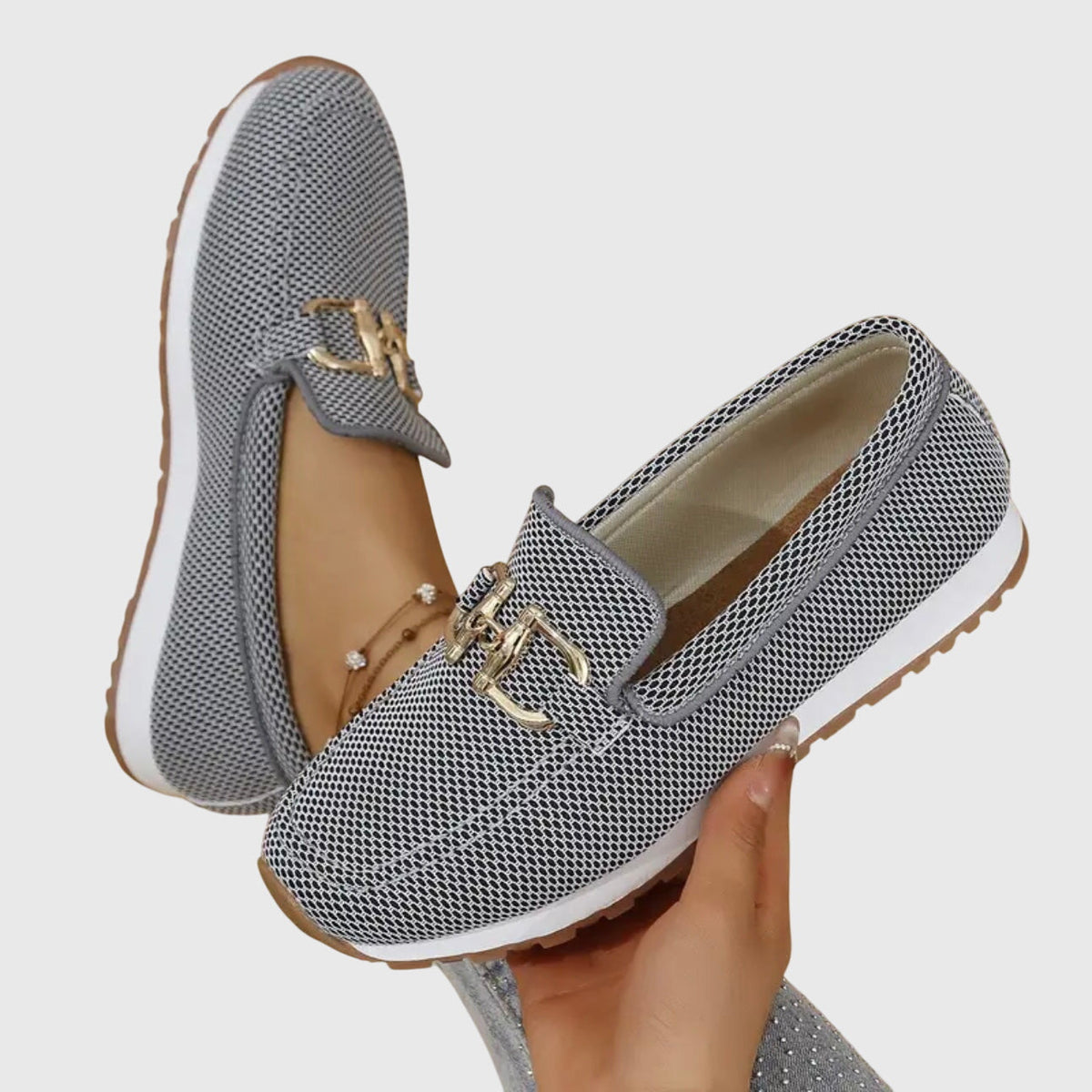 Grey knit slip on sneakers - Lana Fiorelli