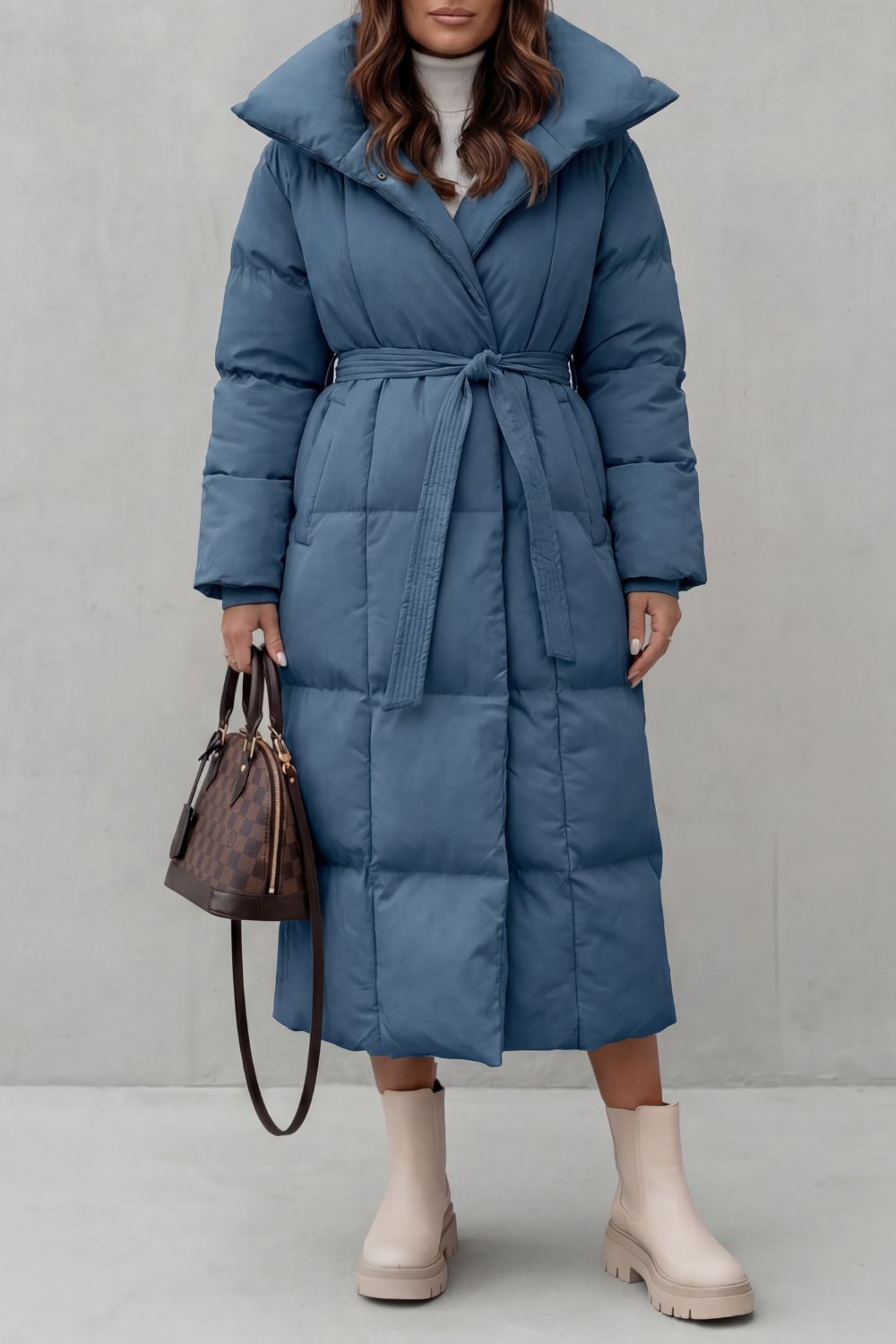 Blue long puffer coat - Lana Fiorelli