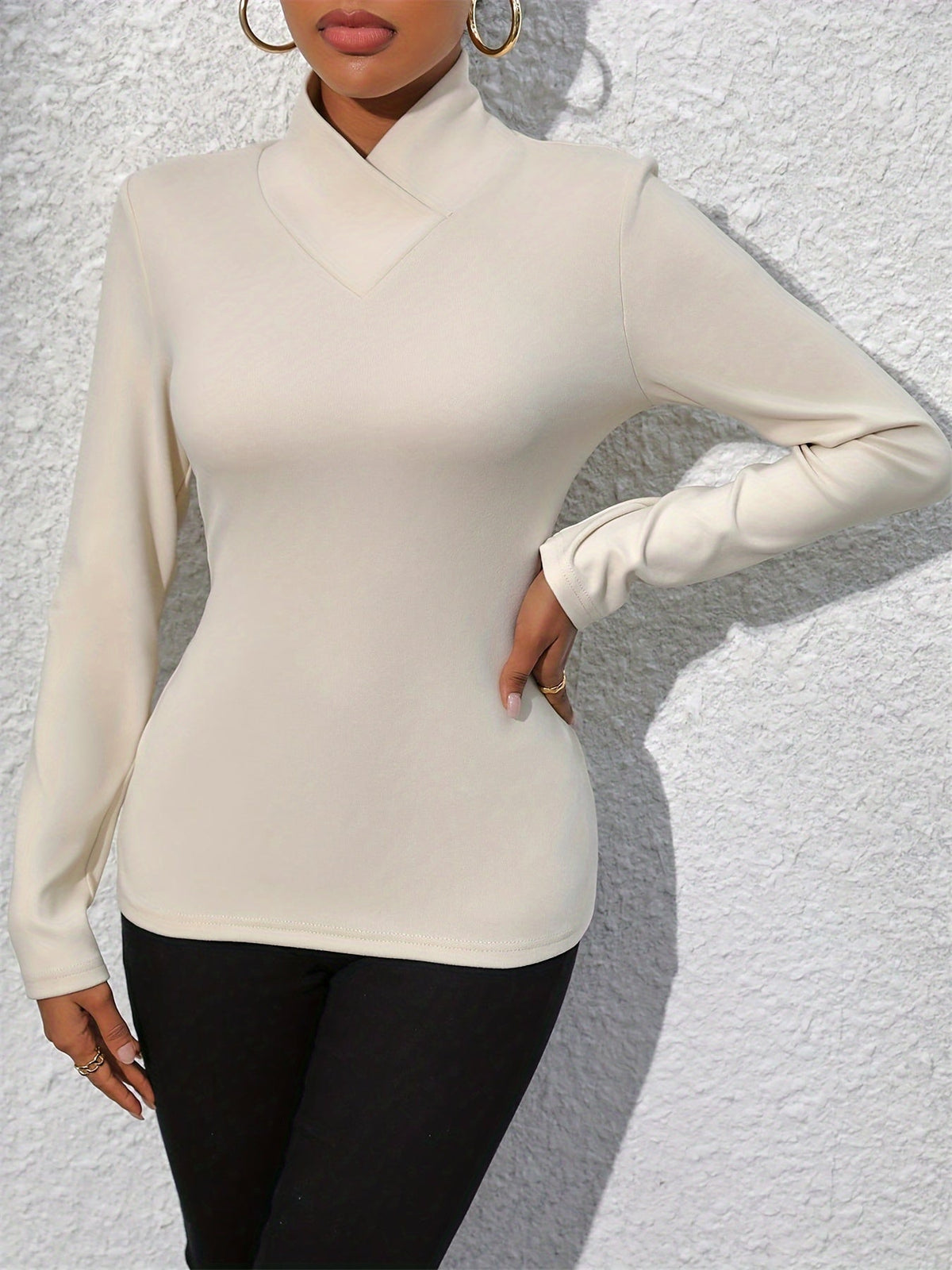 Khaki Long Sleeve Top - Lana Fiorelli