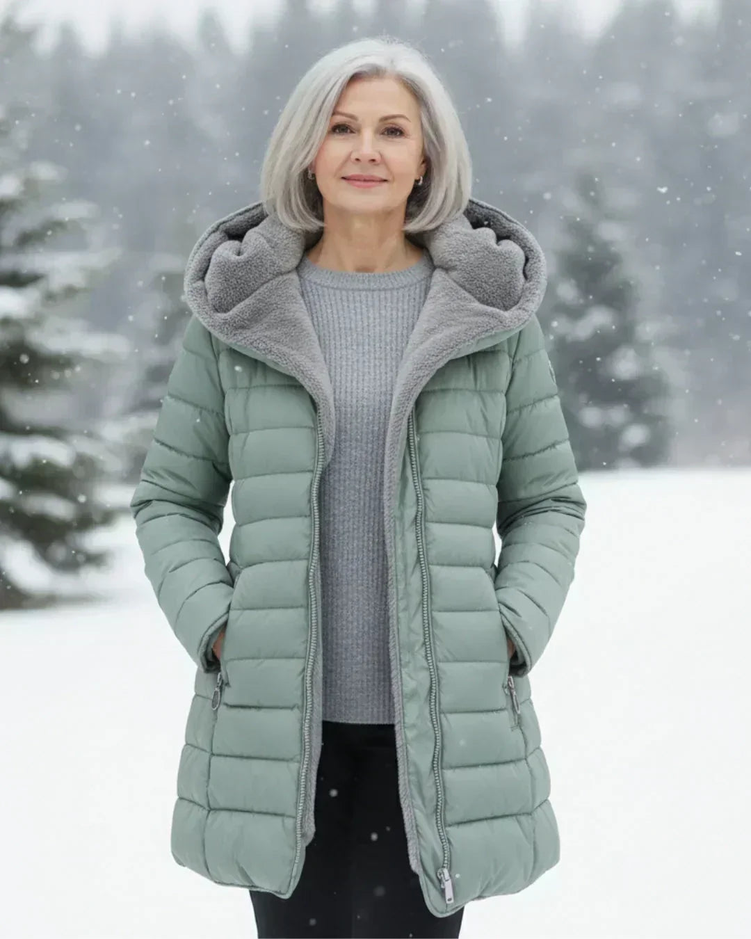 Light Blue long padded jacket - Lana Fiorelli