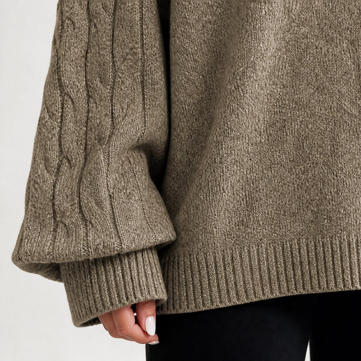 Sand cold shoulder oversized jumper - Lana Fiorelli