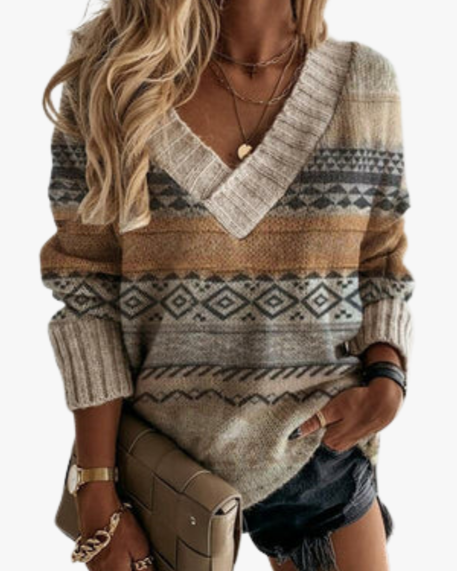 Women's patchwork knit sweater - Lana Fiorelli