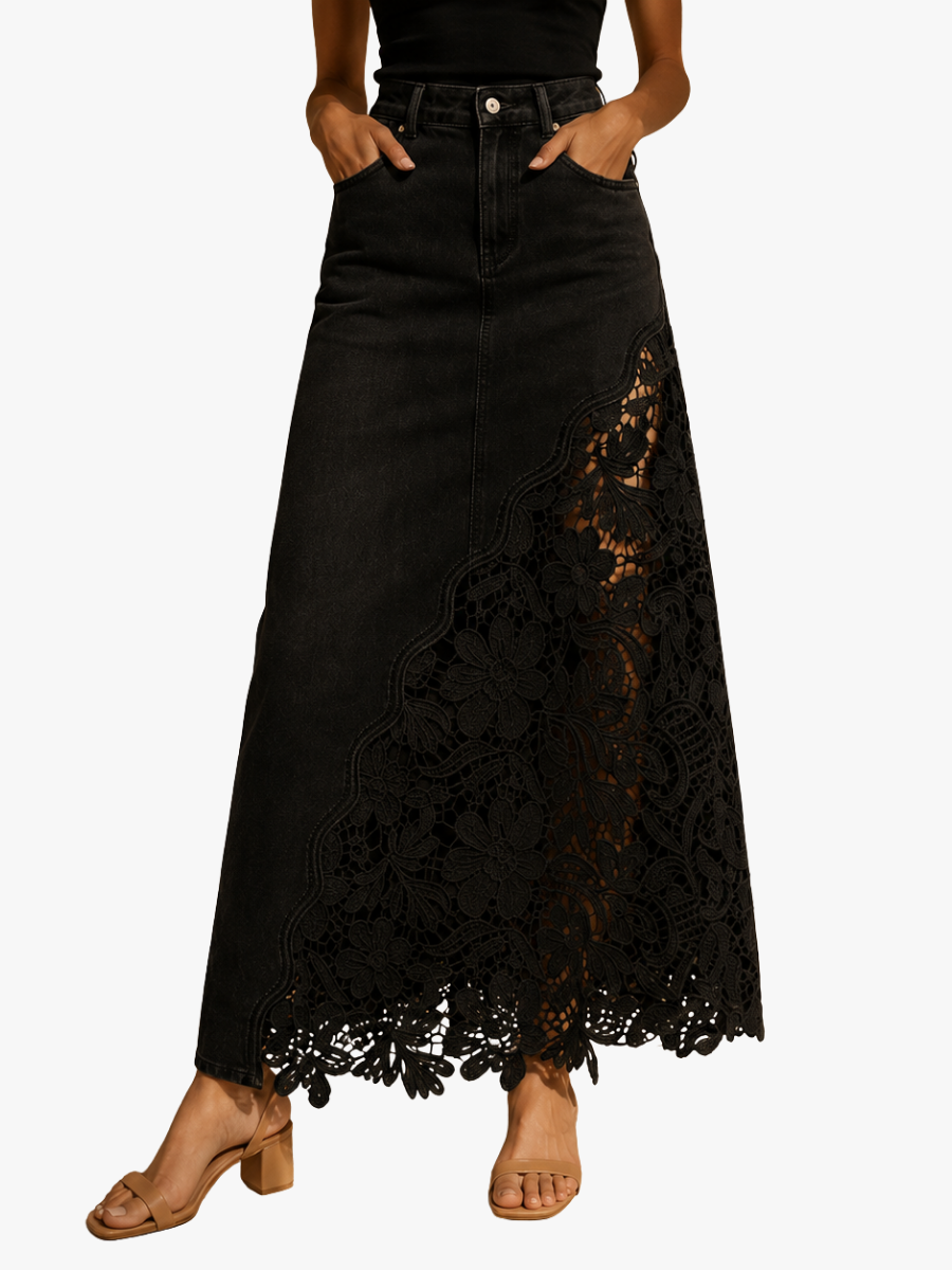 Women's lace panel maxi skirt - Lana Fiorelli