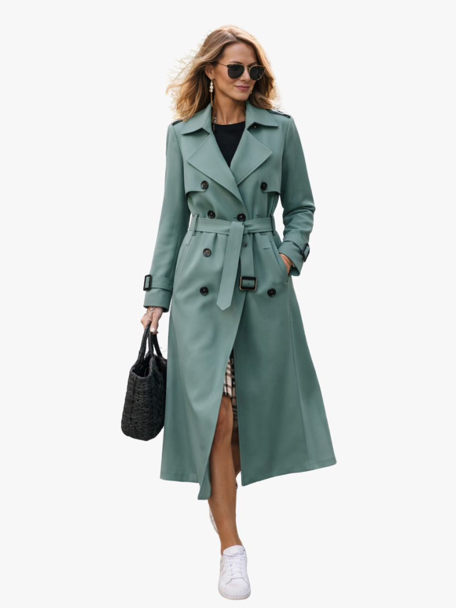Women's long belted trench coat - Lana Fiorelli
