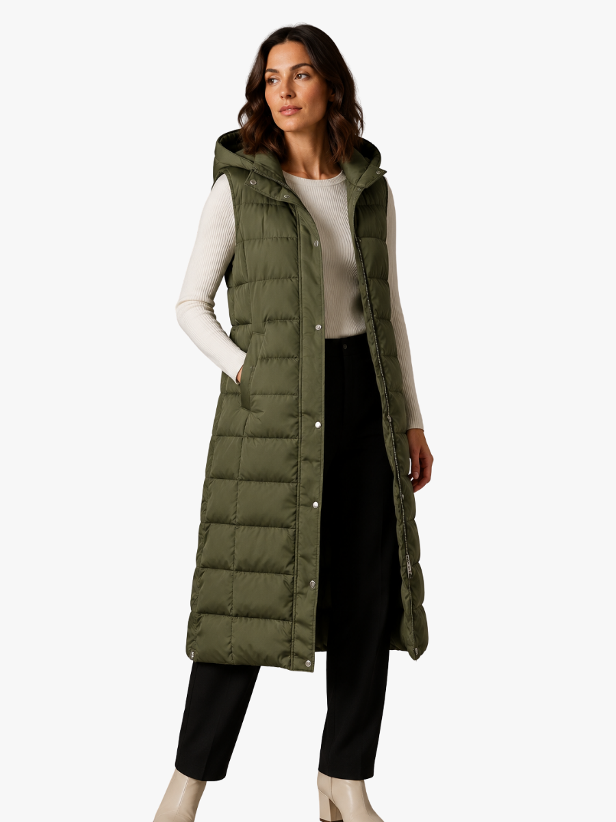 Women's long hooded gilet - Lana Fiorelli