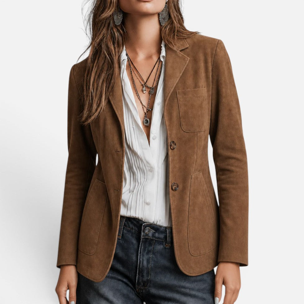 Brown lapel blazer - Lana Fiorelli