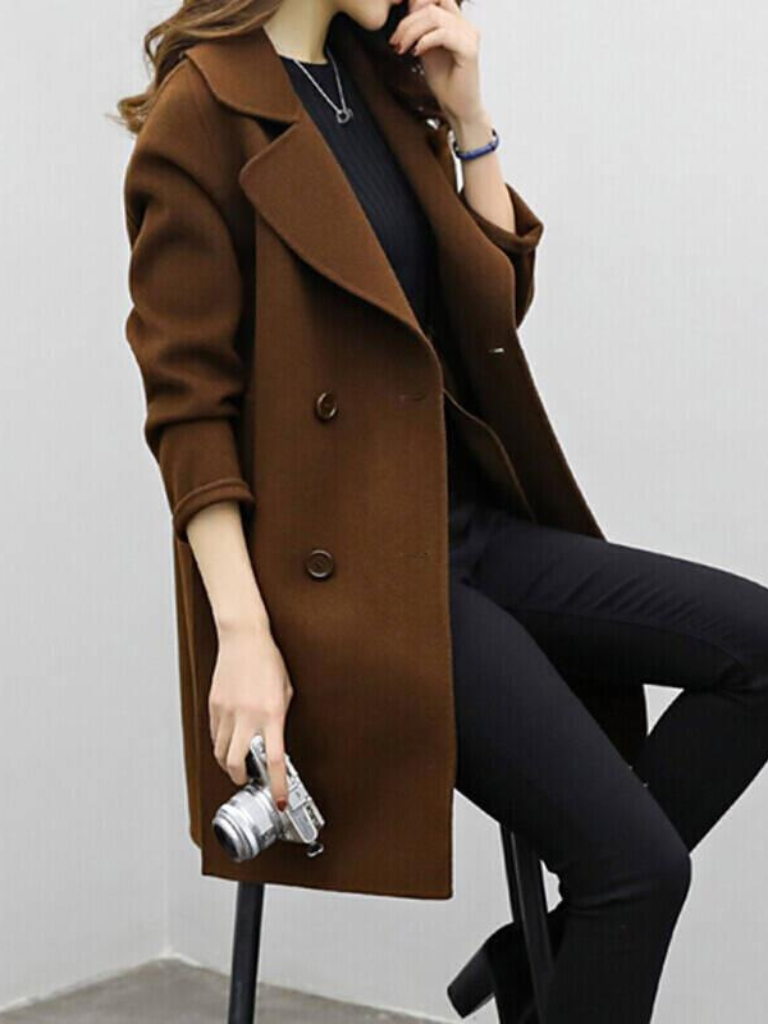 Brown double-breasted coat - Lana Fiorelli
