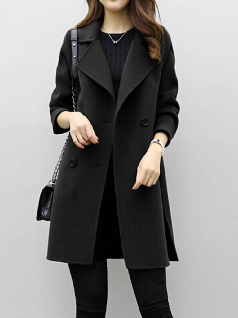 Black double-breasted coat - Lana Fiorelli