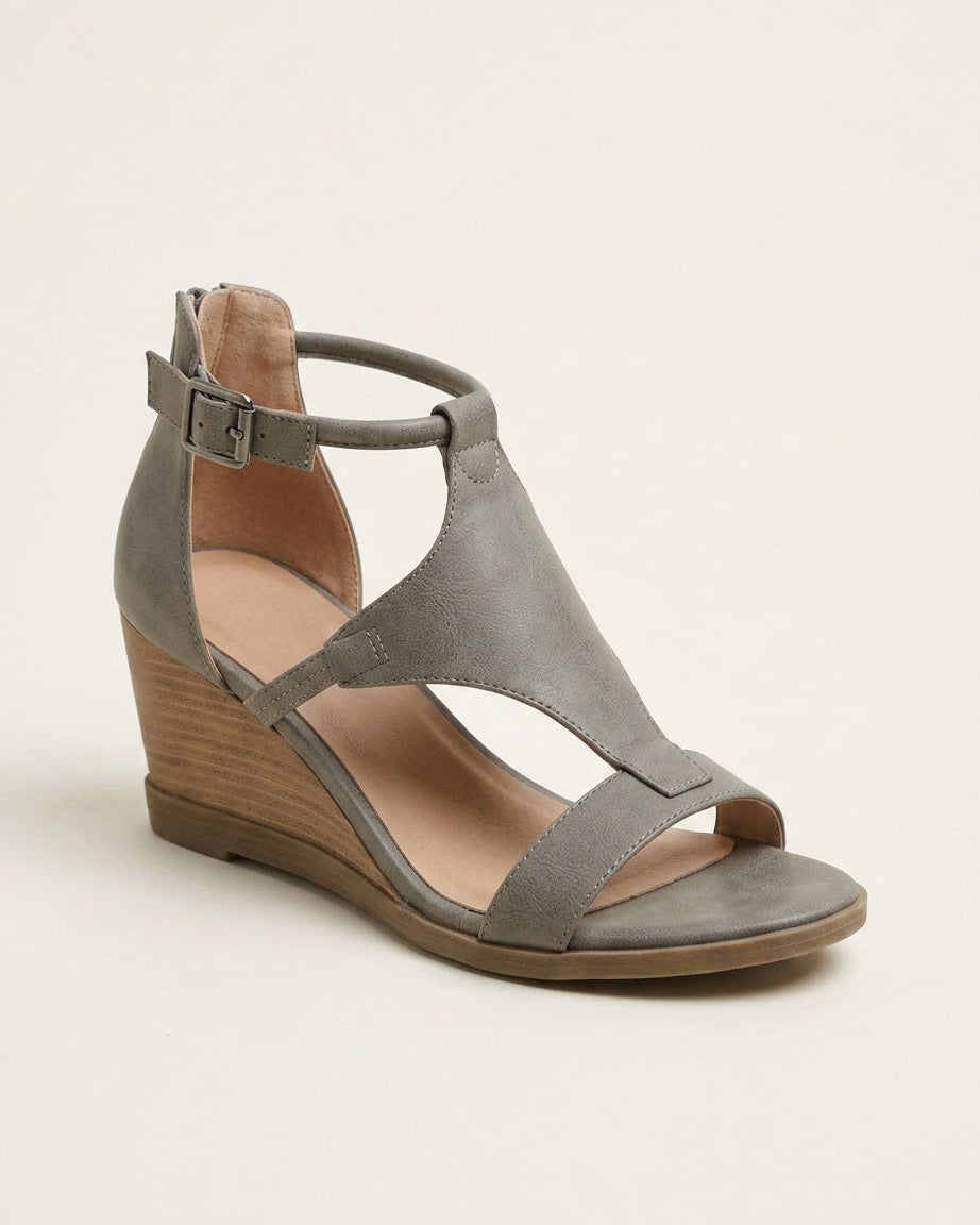 Grey Wedge Sandals - Lana Fiorelli