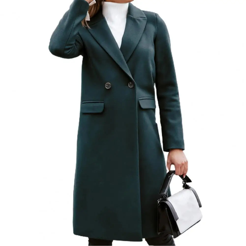 Green longline double breasted coat - Lana Fiorelli