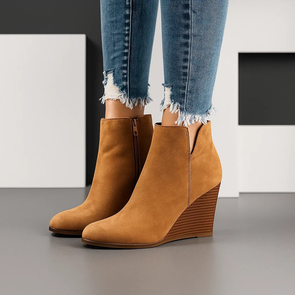 Khaki wedge ankle boots - Lana Fiorelli