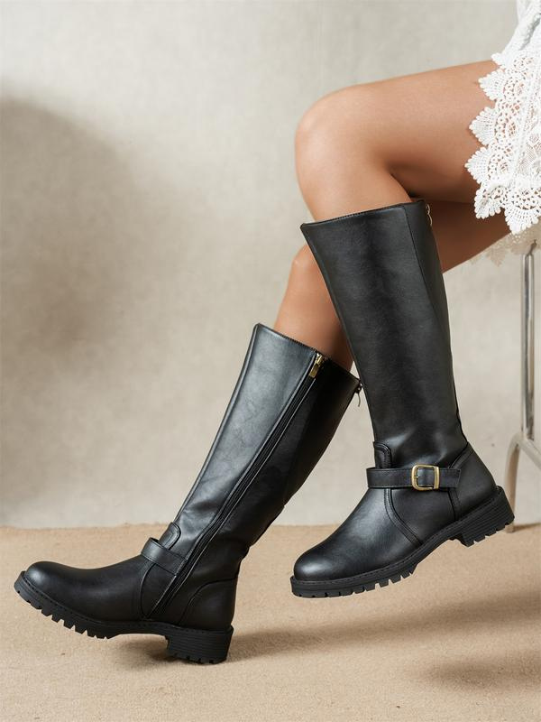 Black lug sole knee high boots - Lana Fiorelli