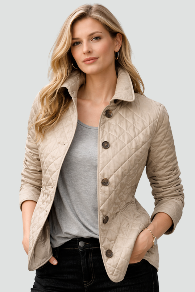 Brown diamond quilted jacket - Lana Fiorelli