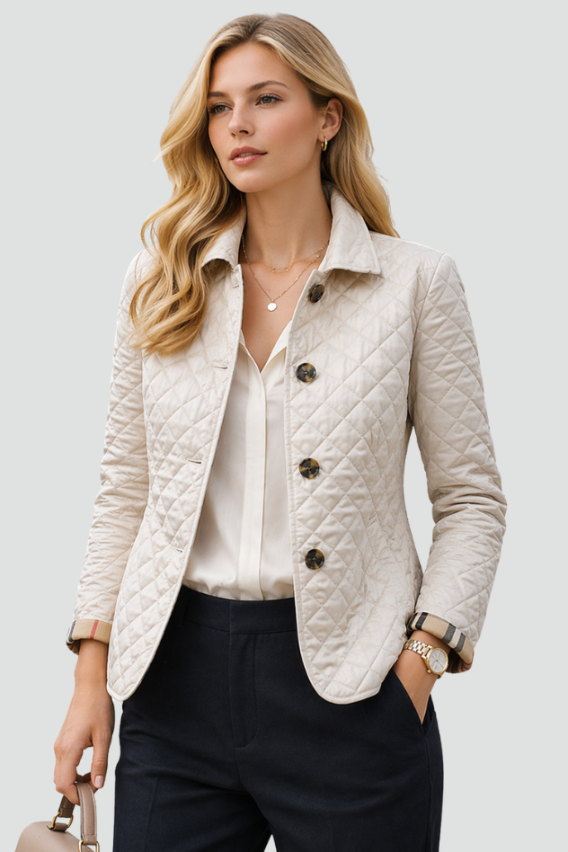 White diamond quilted jacket - Lana Fiorelli