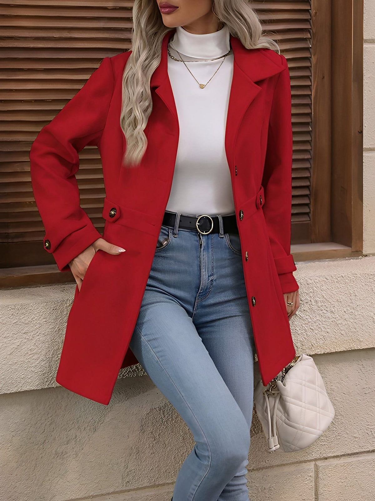 Black double breasted trench coat - Lana Fiorelli