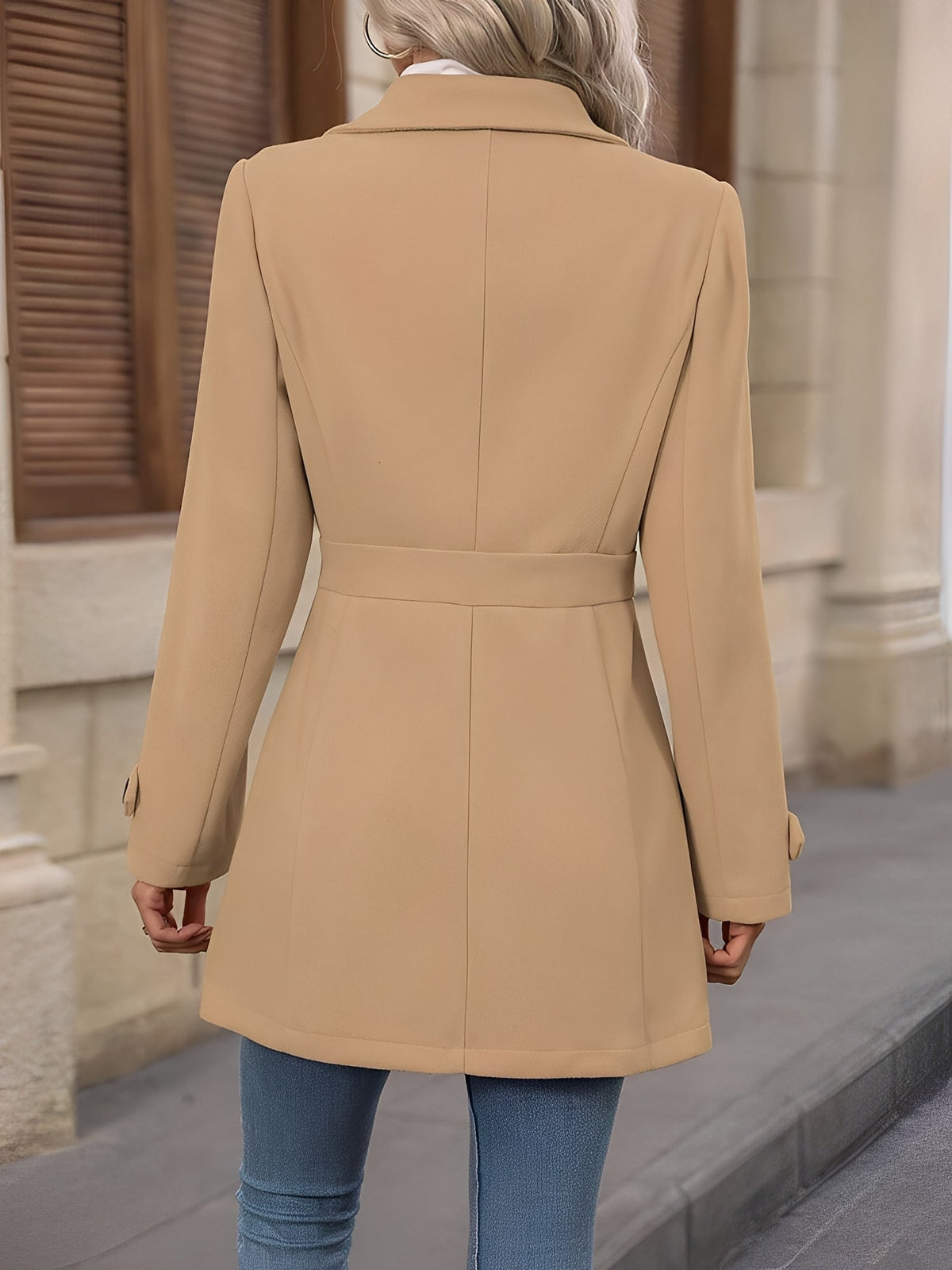 Khaki double breasted trench coat - Lana Fiorelli