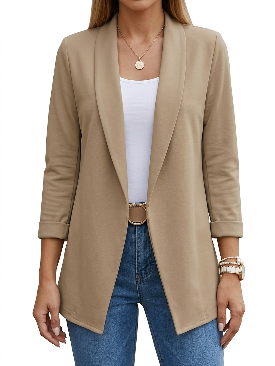 Beige open-front blazer - Lana Fiorelli