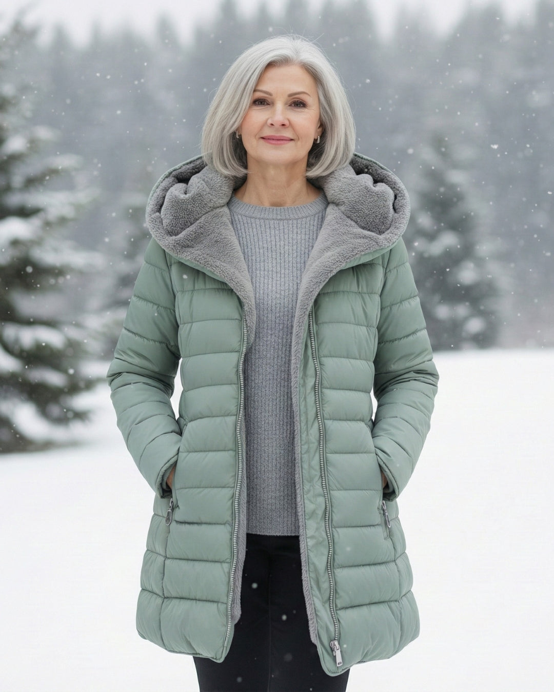 Light Green puffer jacket - Lana Fiorelli