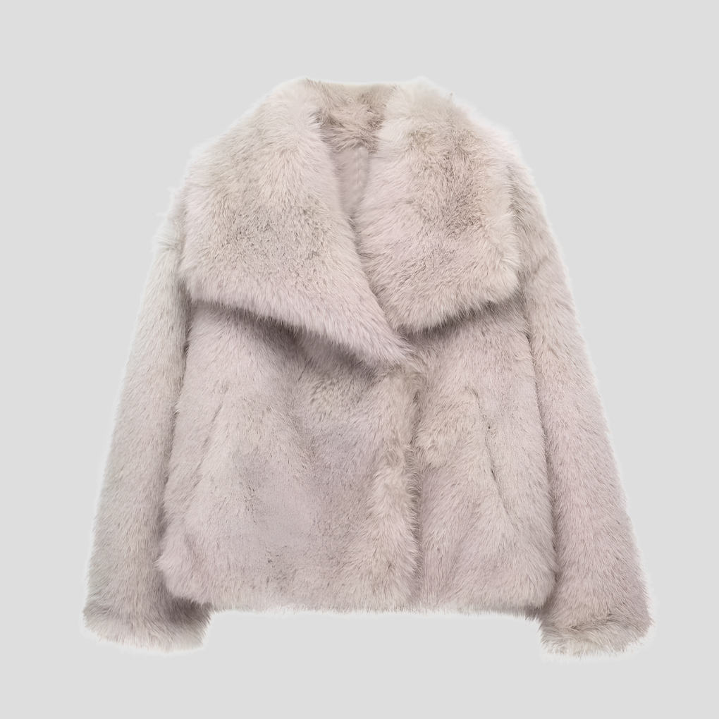 Beige faux fur jacket - Lana Fiorelli