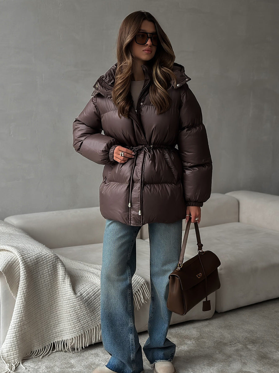 Black puffer jacket cuff detail - Lana Fiorelli