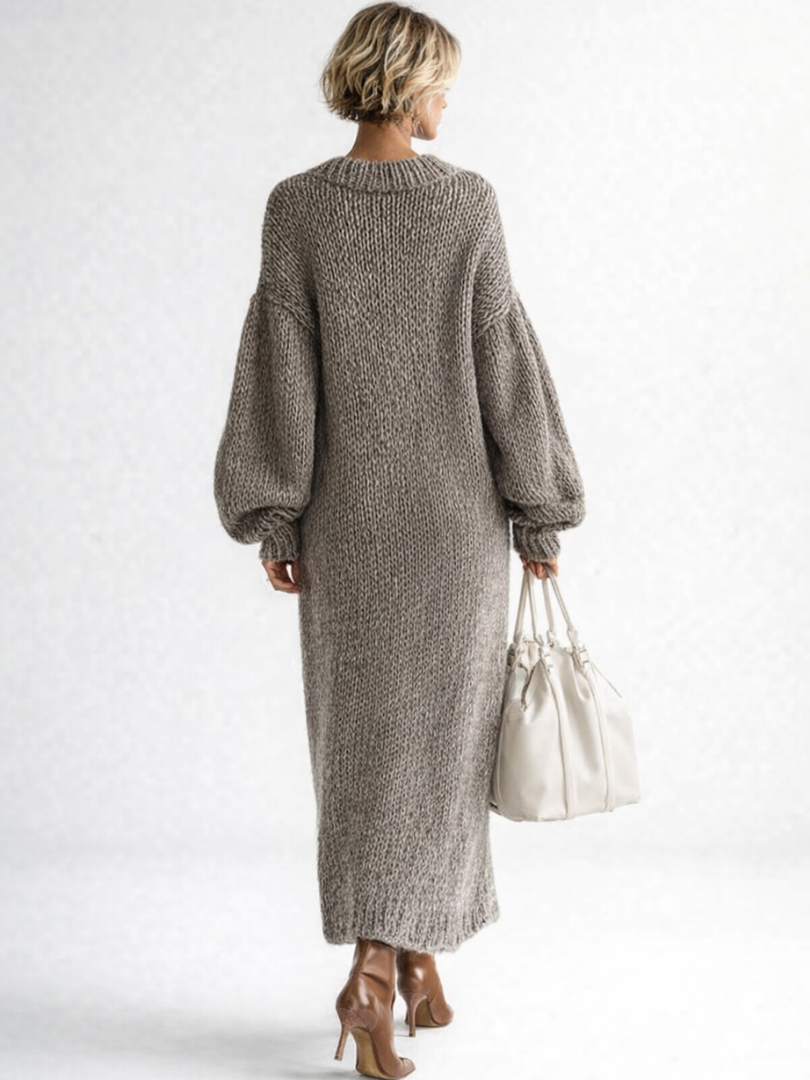 Grey maxi knit dress - Lana Fiorelli